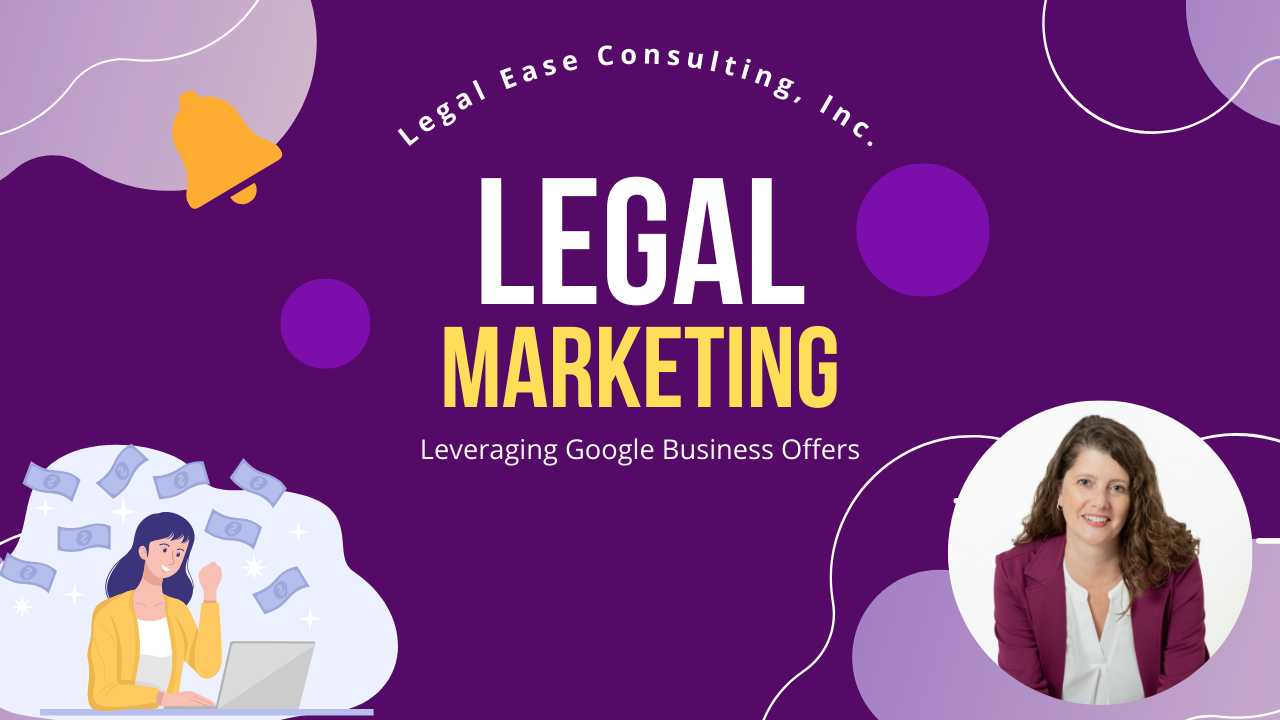 legal marketing with purple background and image of Allison Johs